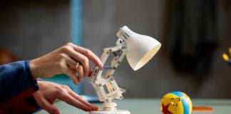 Build the Iconic Desk Lamp with the LEGO Ideas Pixar Luxo Jr Display Model LEGO Ideas Pixar Luxo Jr display model