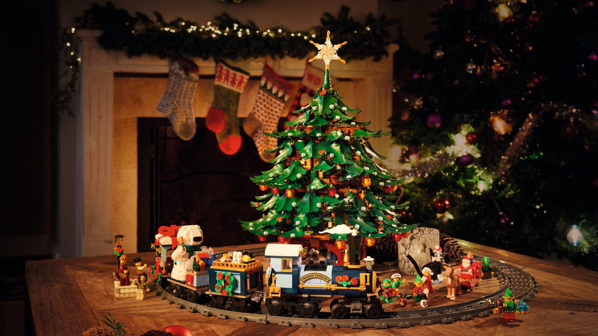 LEGO Holiday Express Train circles the new Family Christmas Tree set