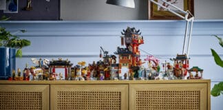 LEGO NINJAGO Old Town Set Celebrates 15 Years with Record-Breaking 23 Minifigures LEGO Ninjago Old City rests on a side-table.