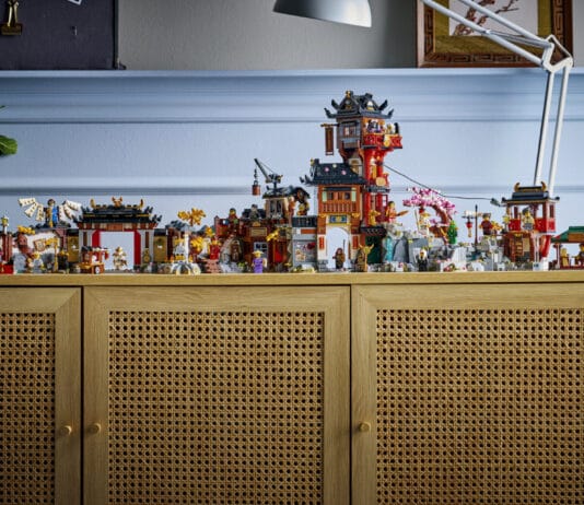 LEGO NINJAGO Old Town Set Celebrates 15 Years with Record-Breaking 23 Minifigures LEGO Ninjago Old City rests on a side-table.